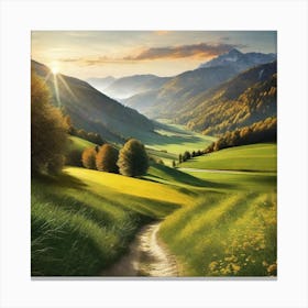 Path In The Mountains 4 Canvas Print