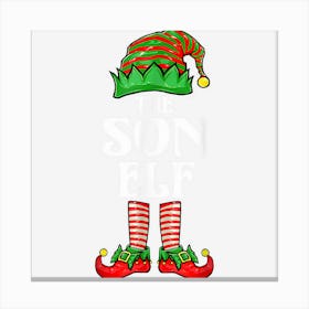 Son Elf Matching Family Group Christmas Party Pajama Canvas Print