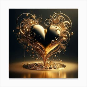 Gold Heart Canvas Print