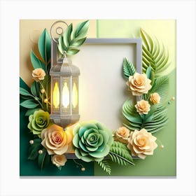 GreetingCard-RamadanKareem-Mubarak-Islamic-Lantern 3 Canvas Print