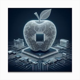 Apple On A Circuit Board 1 Canvas Print
