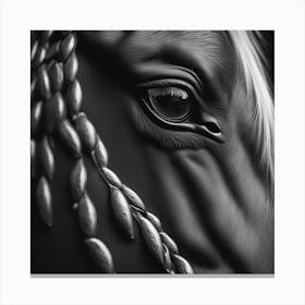 Black And White Portrait Of A Horse Canvas Print