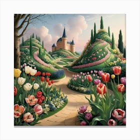 Tulips In The Garden 51 Canvas Print