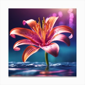 Lily In Water Canvas Print