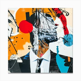 Man'S Head Collage 1 Canvas Print