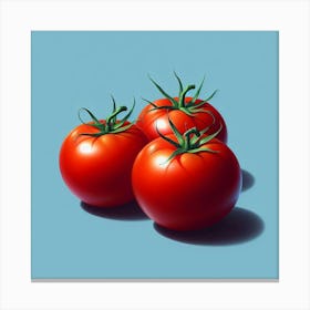 Three Ripe Tomatoes Kitchen Restaurant Canvas Print