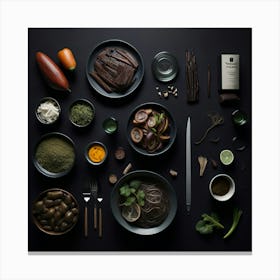 Barbecue Props Knolling Layout (31) Canvas Print