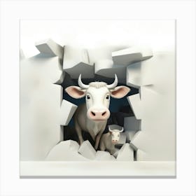 Cows Through The Wall Canvas Print