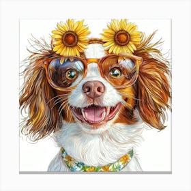 Sunflower Dog Stampe su tela