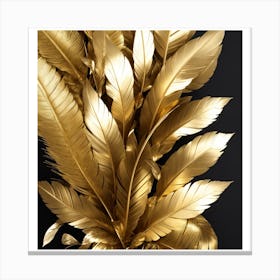 Gilded Grace A Feather of Beauty and Luxury Canvas Print