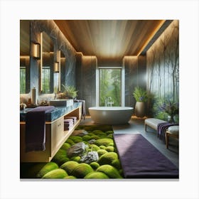 Mossy Bathroom Canvas Print