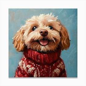 Christmas Golden Dog 1 Canvas Print