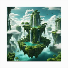 Waterfall Island 1 Canvas Print