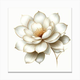 White Lotus Flower 1 Canvas Print