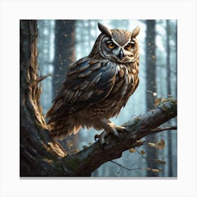 Owl In The Forest 147 Canvas Print