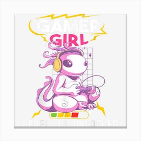 Gamer Girl Level 10 Unlocked Gaming Axolotl 10th Birthday Canvas Print