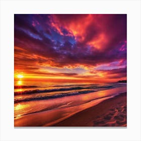 Sunset On The Beach 347 Canvas Print