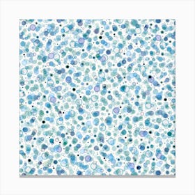 Cosmic Bubbles Blue Square Canvas Print