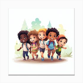 Children In The Forest Canvas Print