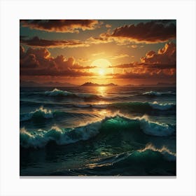 Sunset Over The Ocean Canvas Print