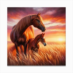 Horse And Foal 4 Canvas Print