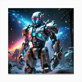 Robot In The Snow Canvas Print