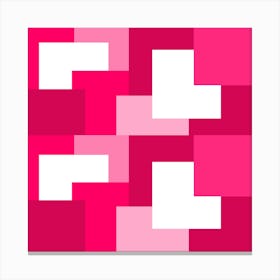 Pink Abstract Square Tiles Canvas Print