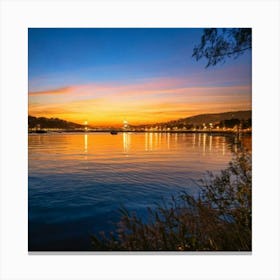 Firefly Scenic Evening Lights Over Tranquil Water Landscape 37288 (2) Canvas Print