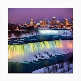 Niagara Falls At Night Canvas Print