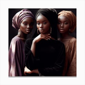 Three Melanin Princess Canvas Print