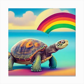 Turtle On The Beach Canvas Print