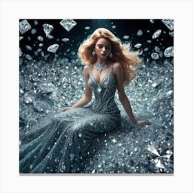 Lady In A Sea Of Diamonds 3 Canvas Print