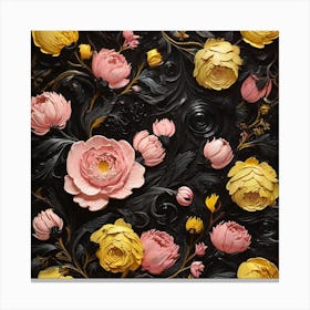 Black and pink and yellow Canvas Print