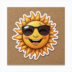 Sticker Of Happy Sun With Sunglasses 910314444 Canvas Print