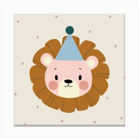 Print with cute lion Canvas Print