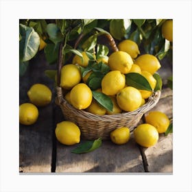 Lemons In A Basket 1 Canvas Print