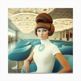 Blue Retro Mod 1960's Airport Lounge Series: #7 Canvas Print