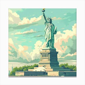 A Statue Of Liberty In New York Lofi Illustratio 1719922656 2 Canvas Print