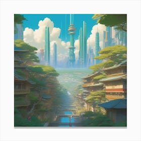 Asian City Canvas Print