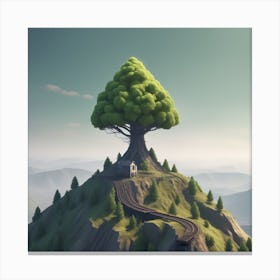 Tree On Top Of Hill 1 Canvas Print