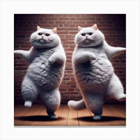Two Cats Dancing Canvas Print