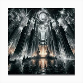 Cathedral In The Night Canvas Print