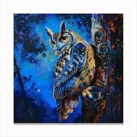 Owl In The Night Canvas Print