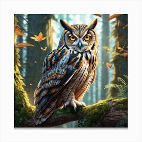 Owl In The Forest 161 Canvas Print