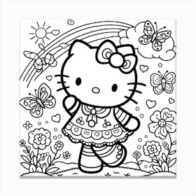 Hello Kitty Coloring Pages Canvas Print