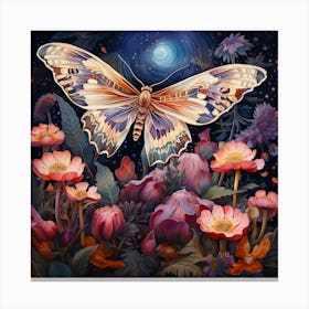 Butterfly In The Moonlight Canvas Print