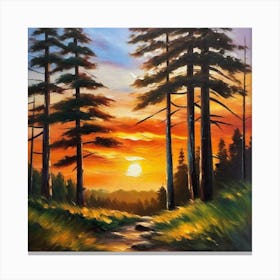 Sunset In The Woods 17 Canvas Print