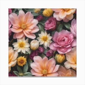 Floral Pastels Canvas Print