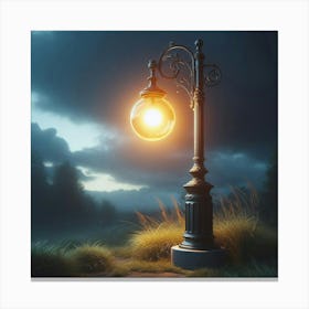 Street Lamp At Night 3 Canvas Print