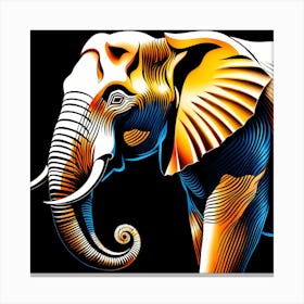 Elephant illustration, 1281 Canvas Print